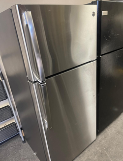 GE Stainless Top Mount Refrigerator w/ Ice Maker – Nice & Ready