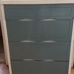 Four-Door Dresser, Blue Drawers