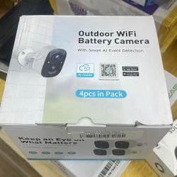 Outdoor WiFi Battery Camera With AI Detection 4pack