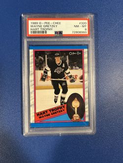 PSA 8 NM-MT HOCKEY CARD 1989 OPC O-PEE-CHEE HOF WAYNE GRETZKY-HART TROPHY