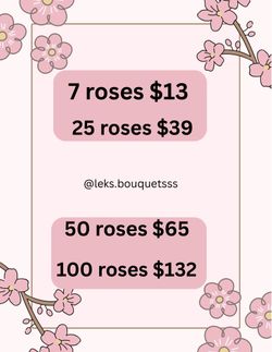 Prices for bouquets