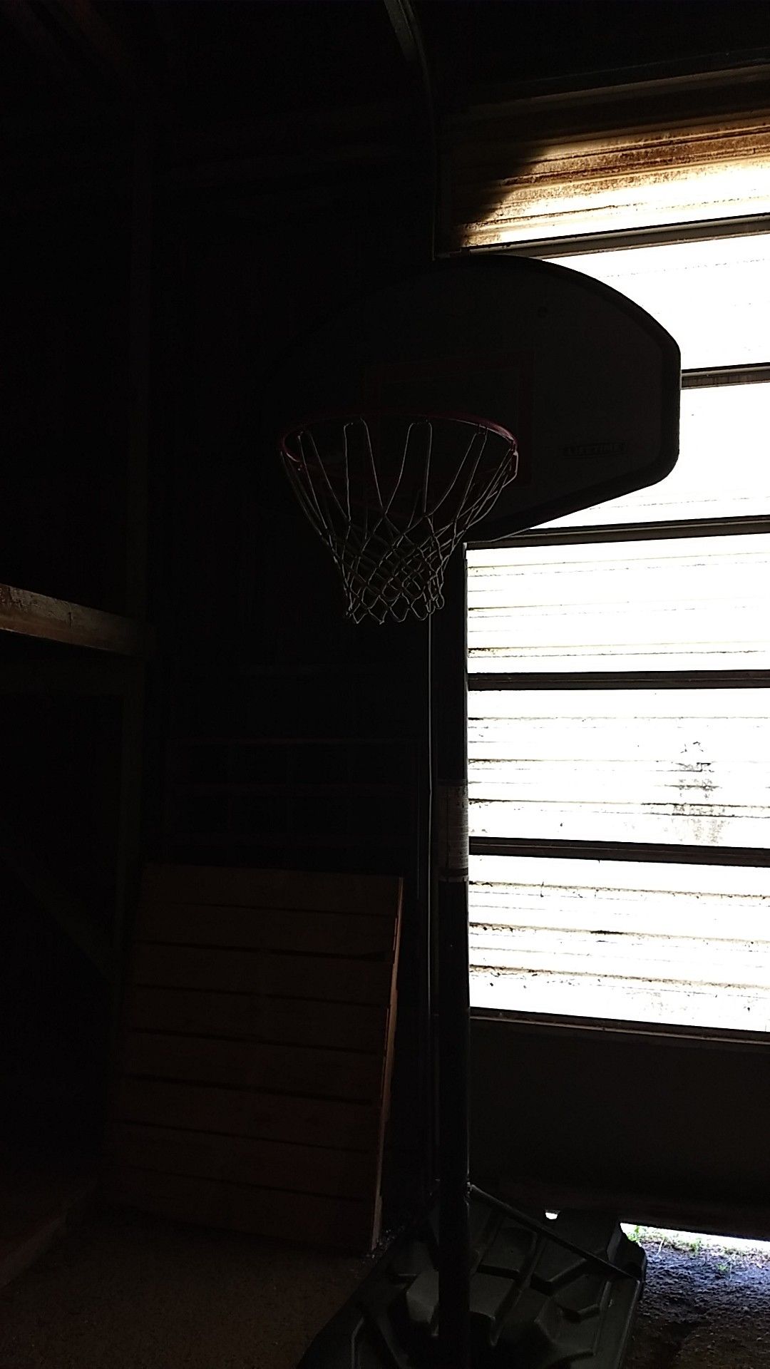 Basketball hoop and pole lifetime.