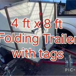 1720 lb. Capacity, 4 ft. x 8 ft. Heavy Duty Folding Trailer