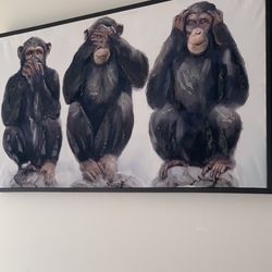 43x23 Appx Three Wise Monkeys See No Evil Hear No Evil Speaks no Evil  Reflective Paint 