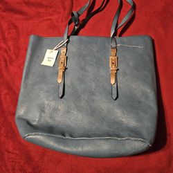 Blue Tote Bag With Change Purse