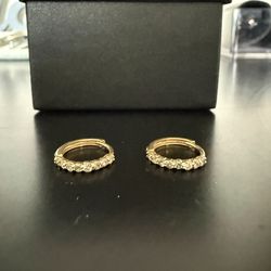 Diamond Huggie Earrings