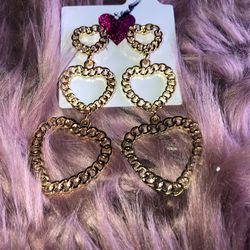 Heart Dropped Earrings