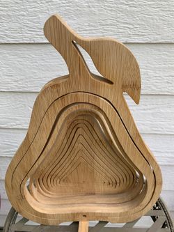 Wood Pear Decor/Cutting Board. Container