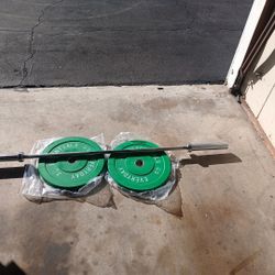 Weights Bumper Plates 2.25 & Bar 6ft