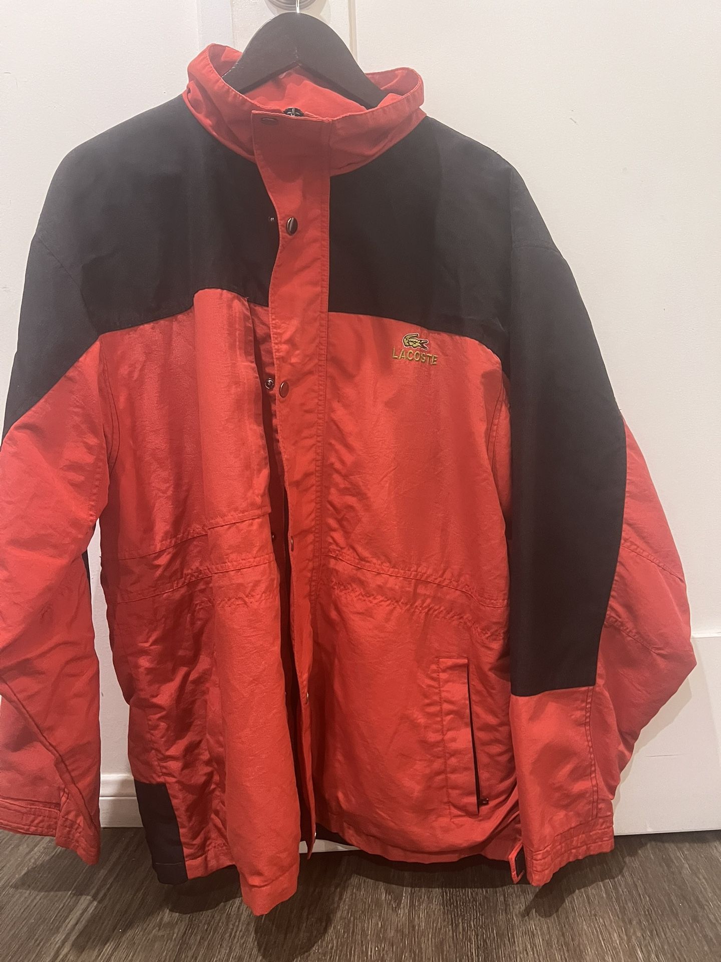 Lacoste Red & Black Windbreaker Jacket – Classic Croc Logo