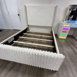 Beige Bed Frame- Mattress Not Included