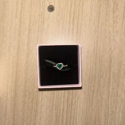 Pandora Rose Gold And Emerald Ring 