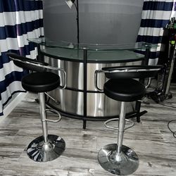 Glass bar and stools