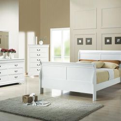 Four Piece Full Bedroom Set For Bed Frame Dresser Mirror And Nightstand All Solid Wood