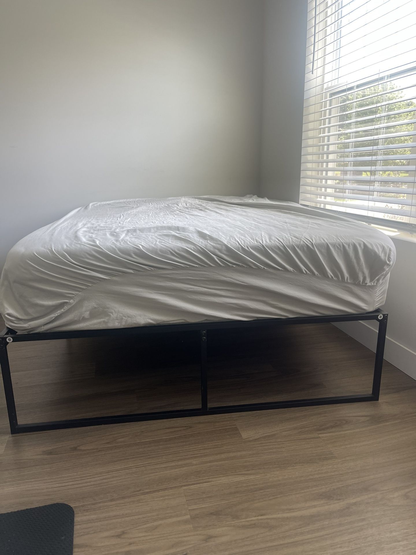 Full Mattress, Mattress Pad, And Bed Frame