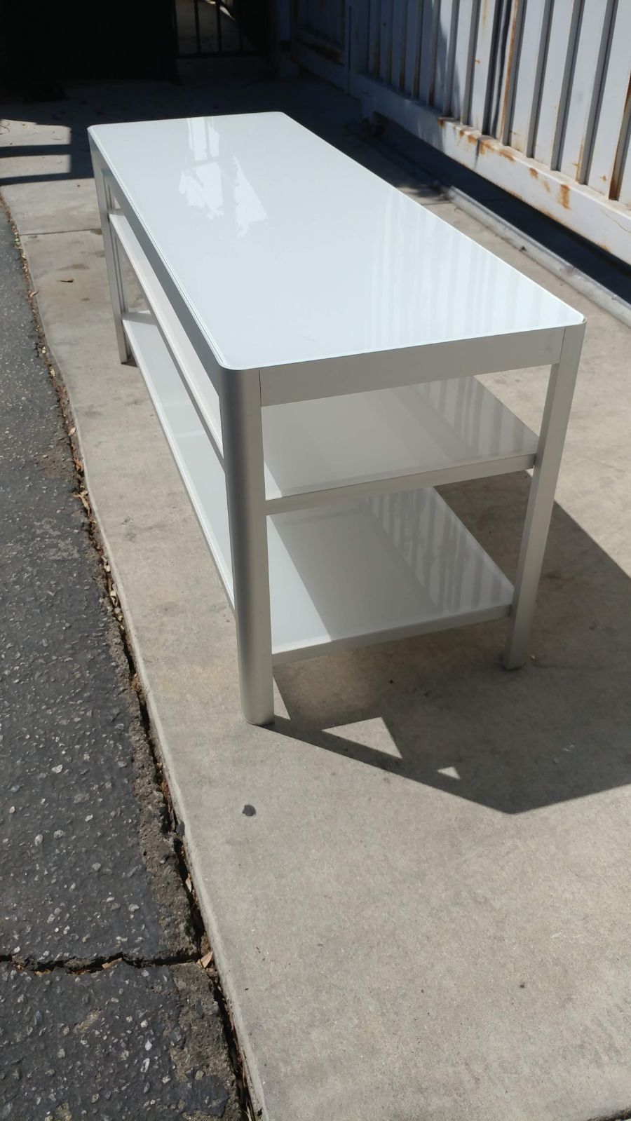 Glass Coffee table With Metal Frame