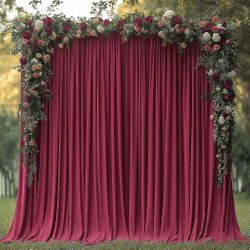 40x10ft Wrinkle Free Burgundy Backdrop Curtain