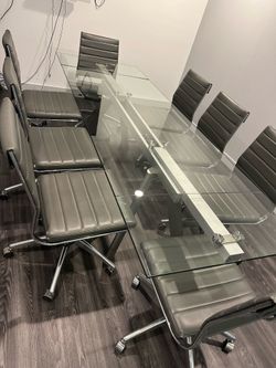 Glass conference table