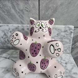 MeowBerry Cat Pink Piggy Bank by Bella Casa