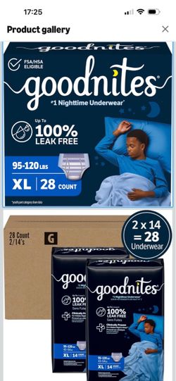 Boys Goodnites Night-Time Underwear Size XL