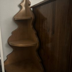 3 tier vintage wooden shelf