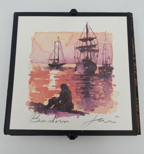 Pink Sailboat Framed Signed Print