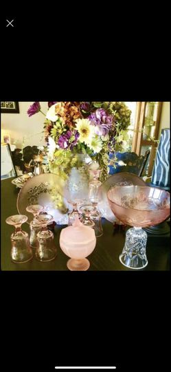 EXCELLENT CONDITION BEAUTIFUL PINK DEPRESSION GLASS 1930’s Mayflower