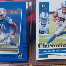 Amon Ra St Brown 2021 2 Lot Rookies Press Proof Detroit Lions