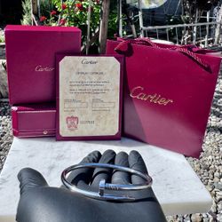 Cartier Silver Bracelet Juste Un Clou Pave