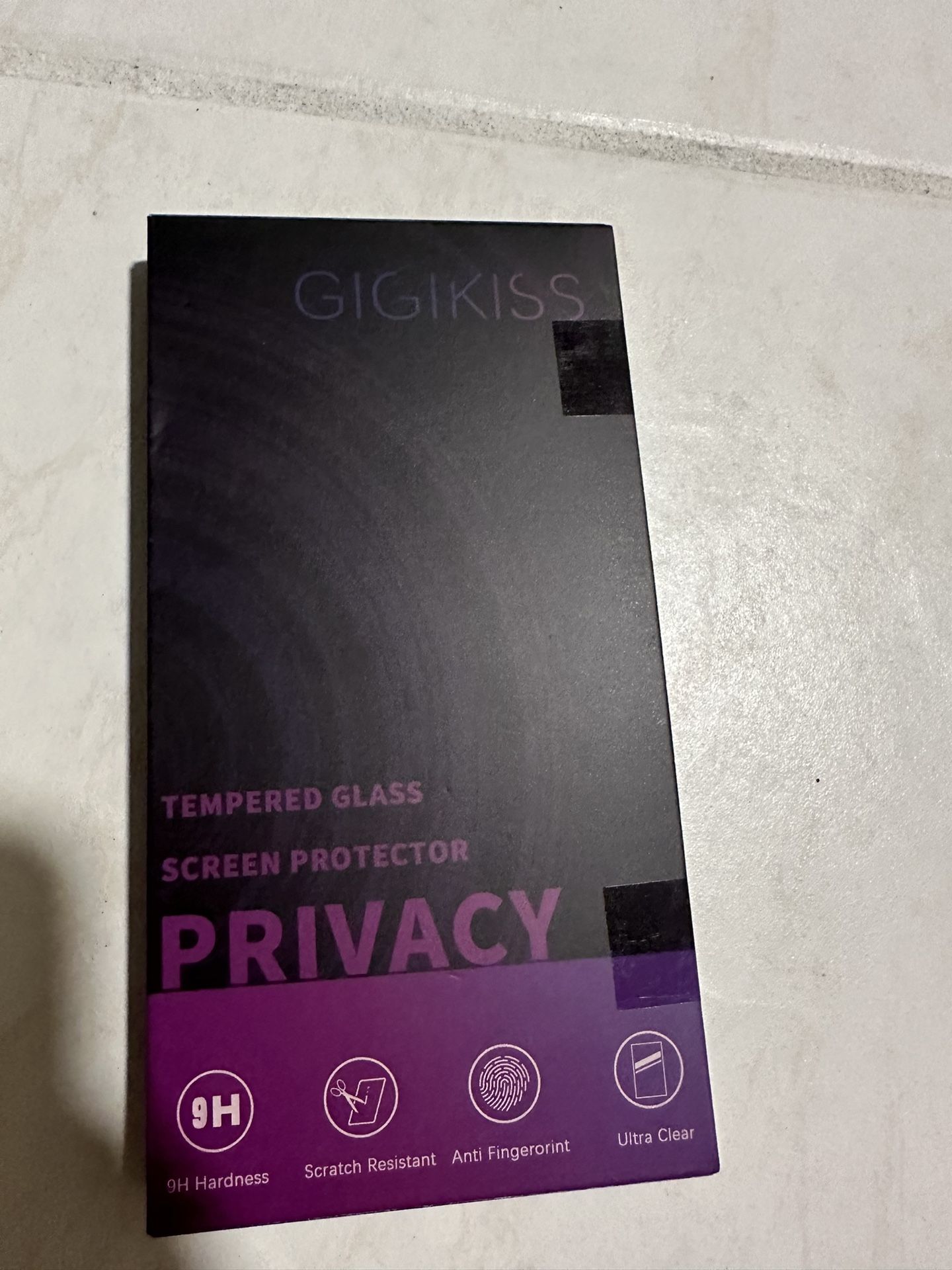 iPhone 15 Plus Privacy Screen Protector 6.7 Inch, Purple Gradient Anti Spy Anti Blue Light HD Screen Protector Tempered Glass Easy Installation