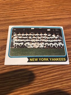 1974 Topps New York Yankees Team Checklist Baseball card