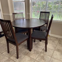 Kitchen Dining Round Table with 4 Chairs