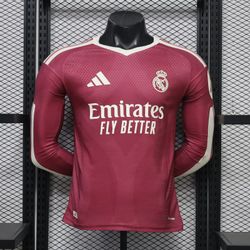 Player Version 26/27 Real Madrid CF Away Red Long Sleeve Jersey