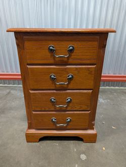 Two-Drawer Wooden file cabinet with Ornate Pulls