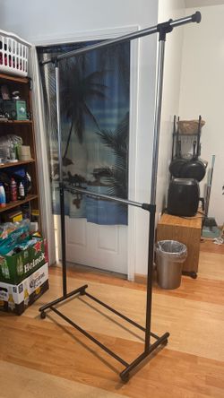 Adjustable Double Rod Garment Rack, Clothing Rack