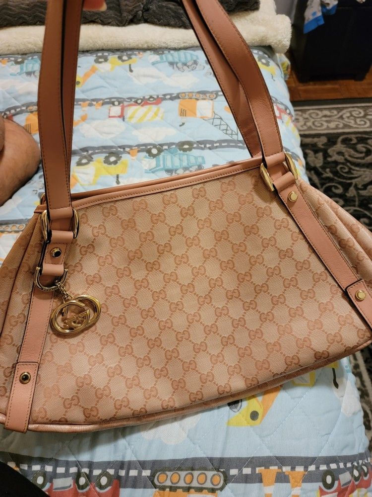 Gucci GG Pink Crystal Coated Abbey Bag Medium