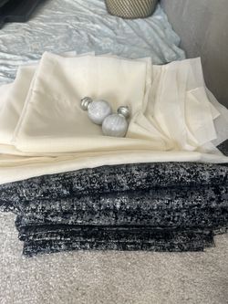 Brand New Blockout Curtains (4) + White Sheers (2) – Size 57x98