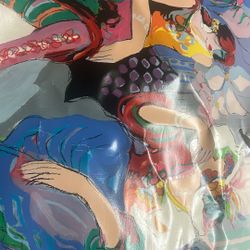 Real Painting Signed  Small Tear Or Two Need Repair 