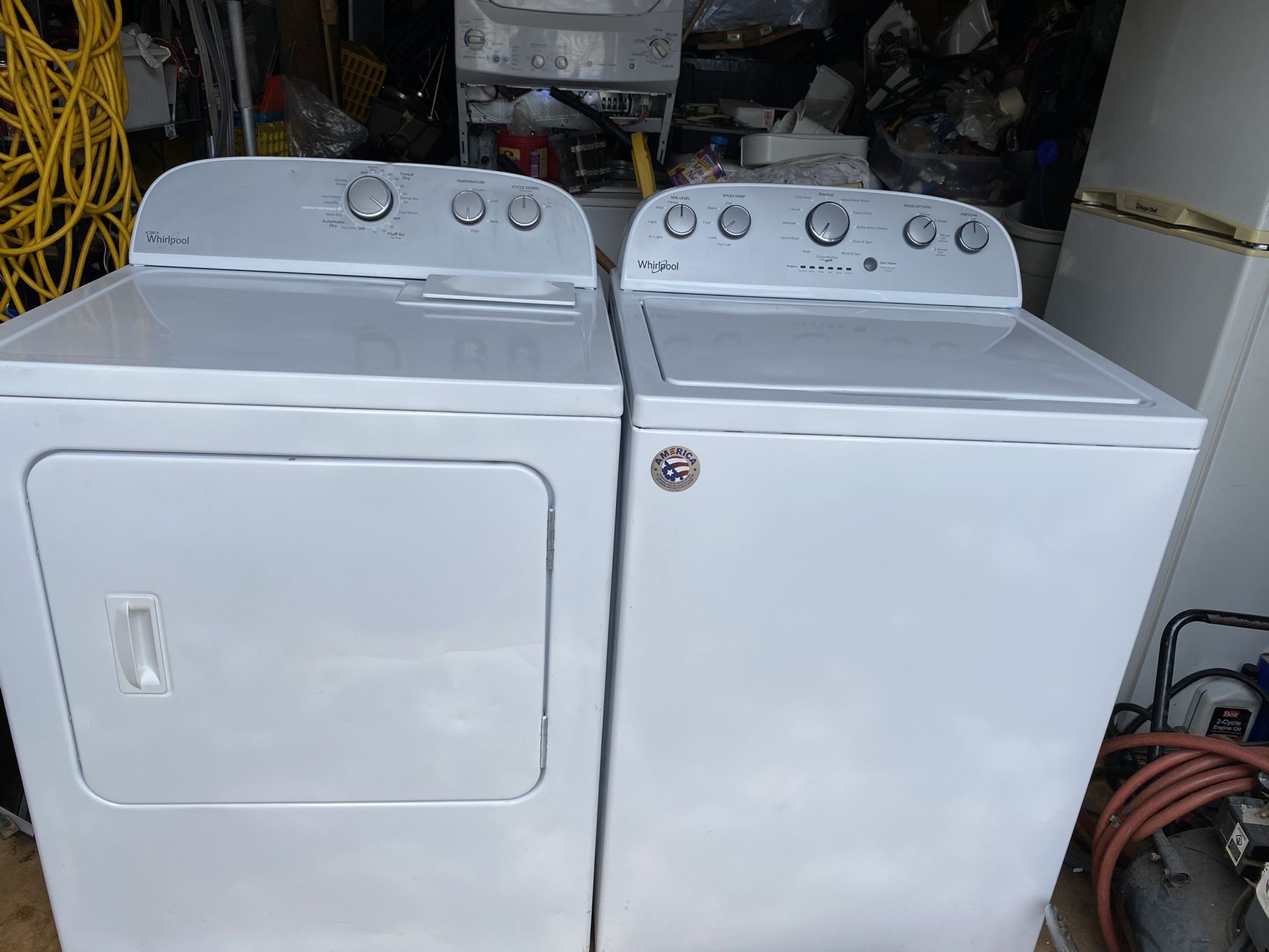Whirlpool washer and dryer set looks excellent no issues $292.30 day ones