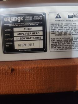 Orange  amplifier Head