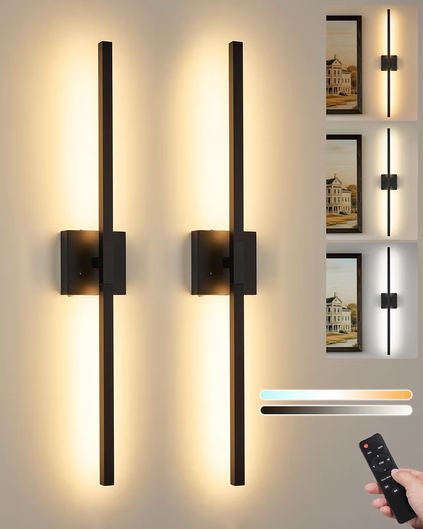 40 Inch 8000mAh Rechargeable Battery Operated Wall Sconce Set of Two #1139