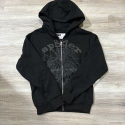 Sp5der ‘Black’ Zip Up Hoodie
