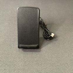 Fast Wireless Charger, Leather Cordless CellPhone Rapid Charger Stand with QI Receiver for iPhone 5/5S/5C/6/6S/6Plus/6SPlus