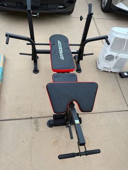 Oppsdecor Weight Bench with Barbell Rack