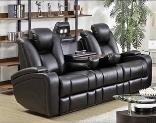 Kinvale leather living set 2 sofas