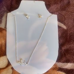 Real Silver Necklace With Earrings 
