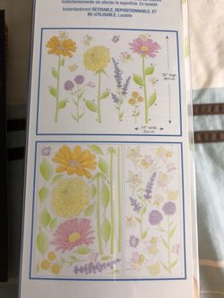 Flower Wall Art RoomMates Peel and Stick Wall Decals (42) count
