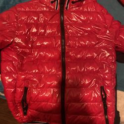 Calvin klein red puffer jacket mens 2025