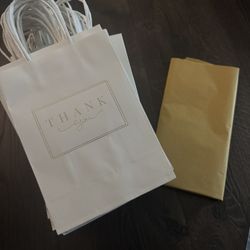 100 White Thank You Bags