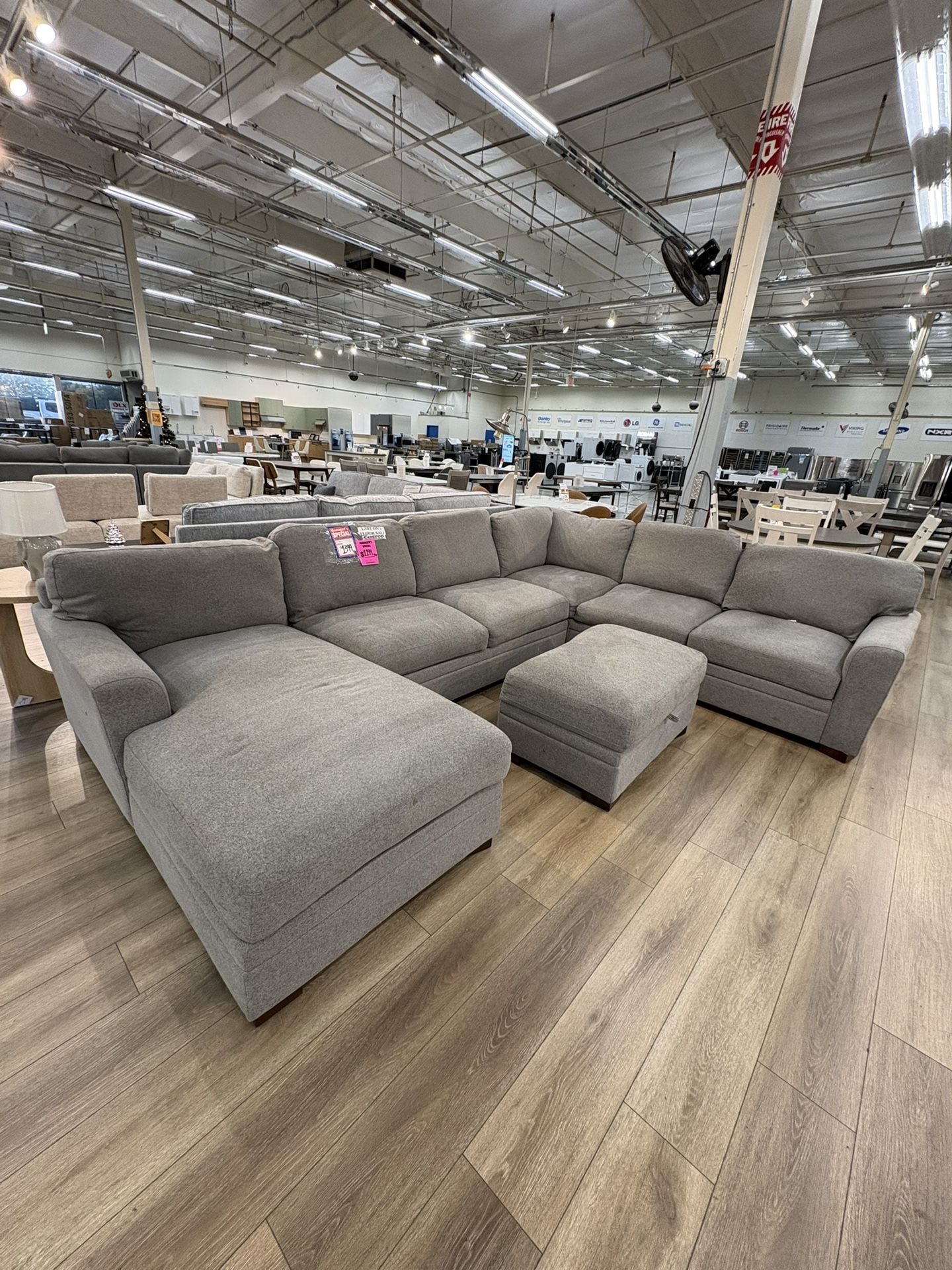 Costco Langdon Fabric Sectional With Storage Ottoman 